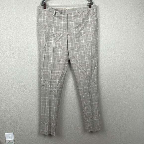 New Boglioli B Line Wool Check Plaid Suit Pants Italy - Picture 1 of 12